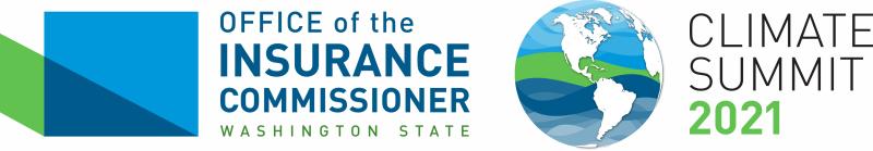 Logos for the Office of the Insurance Commissioner's Climate Summit 2021