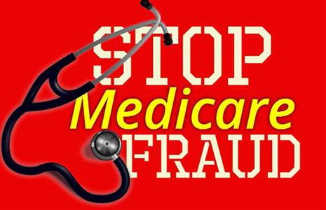 Picture of a stethoscope and wording saying Stop Medicare fraud