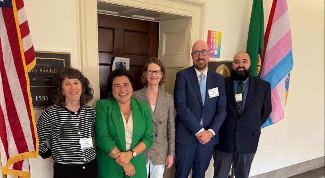 Insurance Commissioner Patty Kuderer (center) and her staff met with U.S. Rep. Emily Randall during the NAIC Fly-In May 14 and 15 in Washington, D.C.